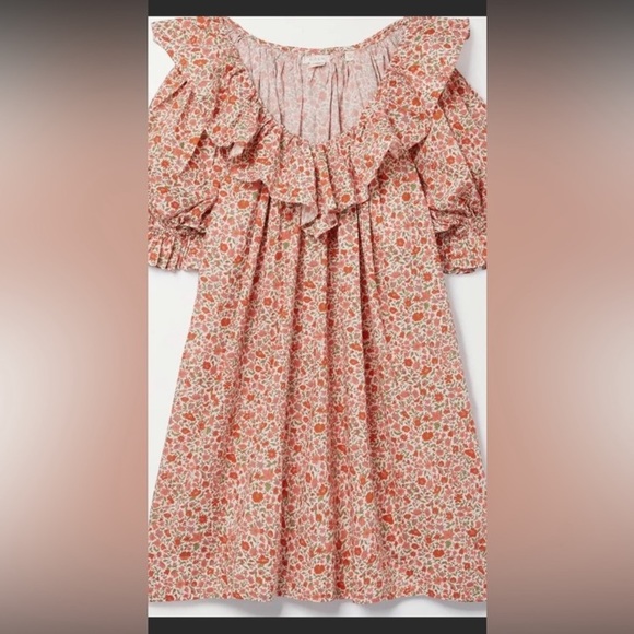 SOLD Doen Chime Ruffled Floral Liberty Fabric Dress Size XS DOEN - Picture 2 of 16